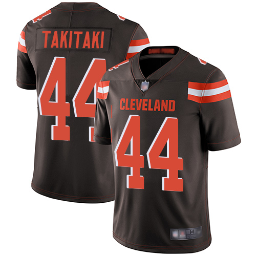 Cleveland Browns Sione Takitaki Men Brown Limited Jersey #44 NFL Football Home Vapor Untouchable